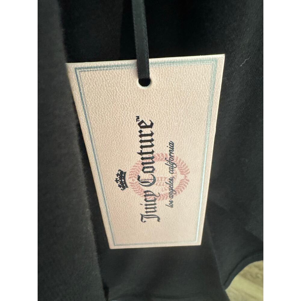 NWT Juicy Couture Black Rhinestone Zip Hoodie XL Hi Low Hem Y2K - Picture 3 of 11